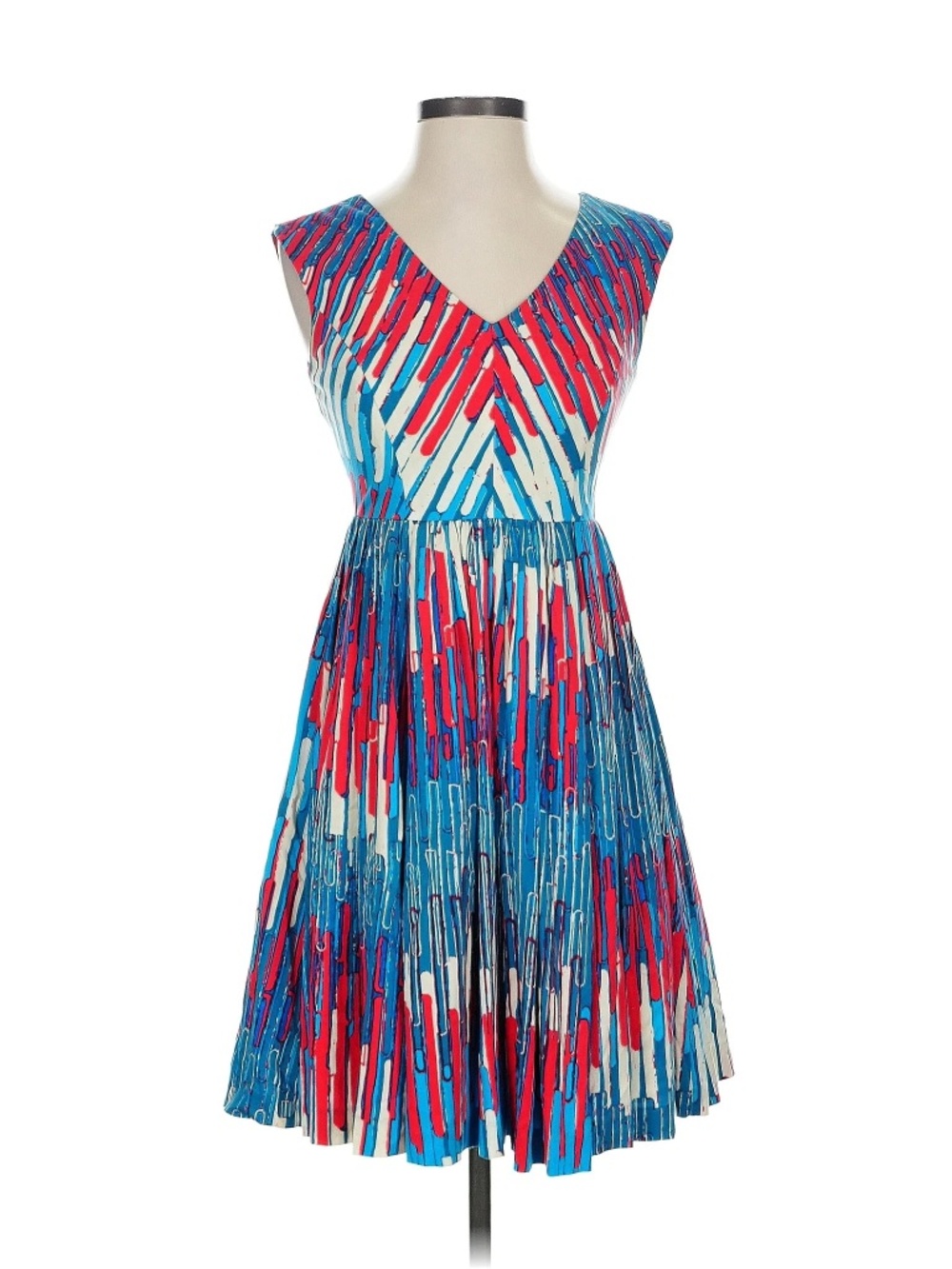 NWT: ANTHROPOLOGIE RED WHITE AND BLUE RETRO STYLE DRESS